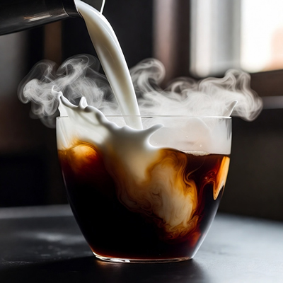Slow motion café leite