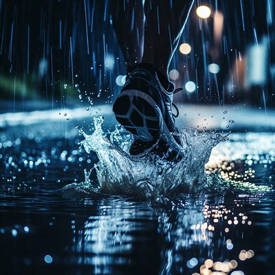 Slow motion corrida chuva