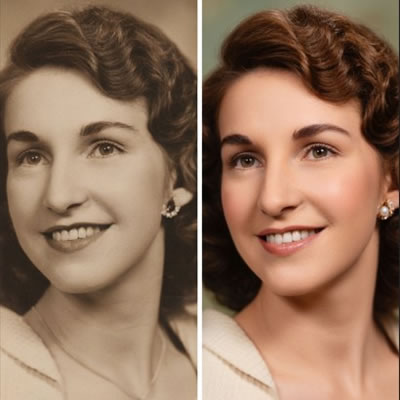 Exemplo de Colorização de Foto Antiga P&B para Colorida