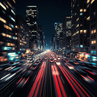 Time-lapse cidade noite